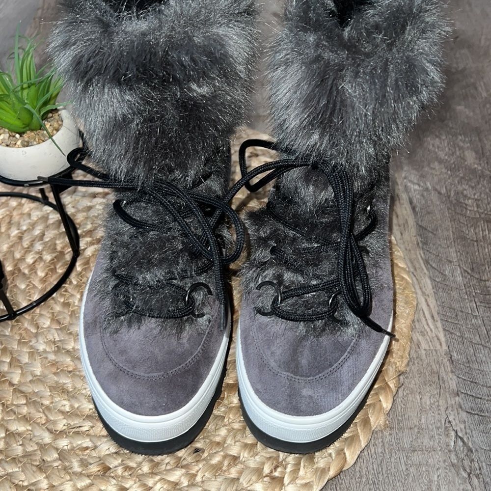 Högl 2-10-1827 Casual Velour Leder Dark Gray Winter Boots Women’s Size US 6.5 - Picture 4 of 7